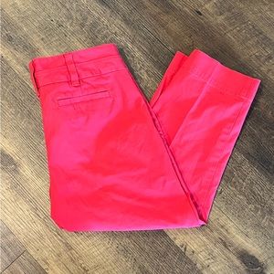 LANDS END cropped chino cherry red woman’s size 8P ankle length medium rise